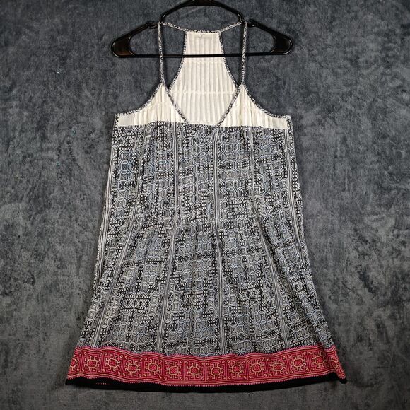 Joie Tank Top Women Small Gray Sleeveless Boho Flowy Cami Blouse Red Trim - Picture 1 of 7